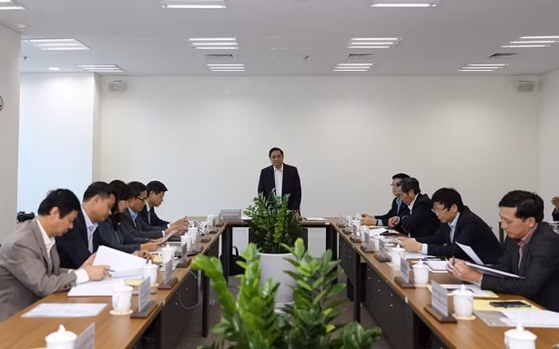 Đồng chí Phạm Minh Chính phát biểu tại cuộc họp. Ảnh: Báo điện tử Đảng cộng sản.