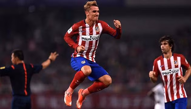 Antoine Griezmann ăn mừng bàn thắng duy nhất trong trận đấu. (ảnh: Getty Images).
