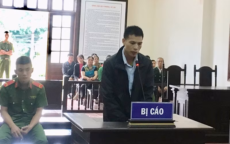 Bị cáo Kiên tại phiên toà.