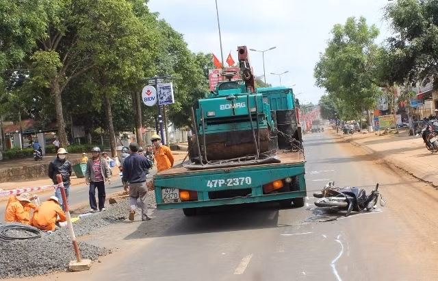 Hiện trường vụ tai nạn.