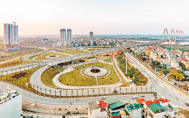 Tuyến đường Nhật Tân - Nội Bài kết nối khu vực cửa ngõ Thủ đô với trung tâm thành phố. Ảnh: VŨ LONG