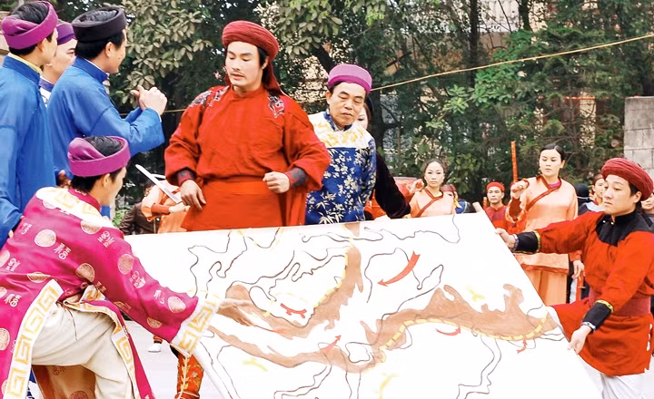 Tái hiện hình ảnh trong Lễ kỷ niệm Chiến thắng Ngọc Hồi - Đống Đa. Ảnh: Song Anh