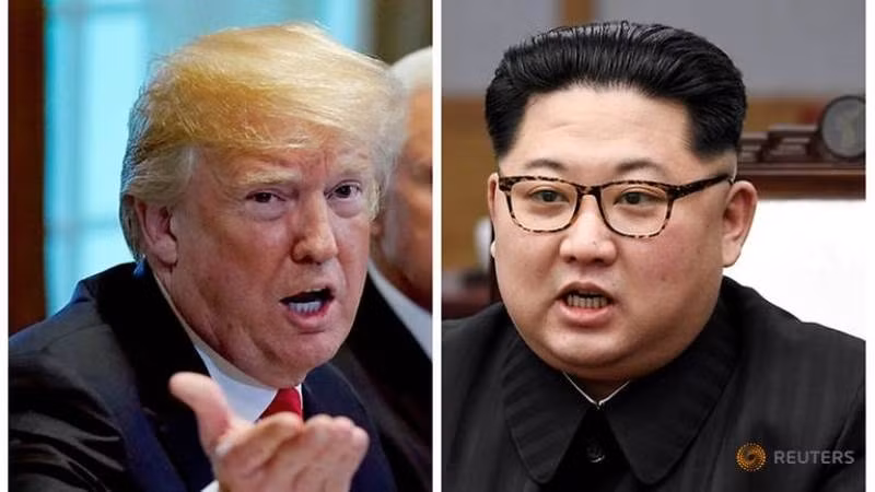 Tổng thống Mỹ Donald Trump (bên trái) và nhà lãnh đạo Triều Tiên Kim Jong-un. (Ảnh: Reuters)
