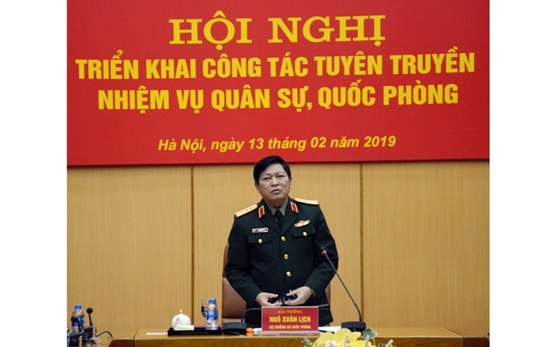 Đại tướng Ngô Xuân Lịch phát biểu tại hội nghị. Ảnh: Báo Quân đội nhân dân.