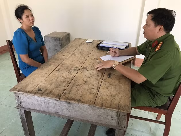 Đối tượng Thu tại cơ quan công an.