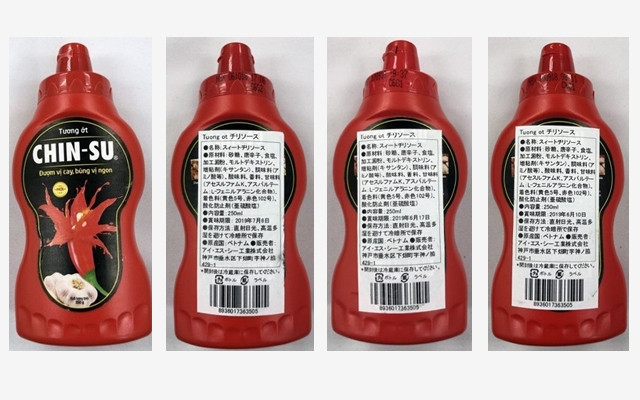 Hình ảnh tương ớt Chin-su bị cảnh báo thu hồi tại Nhật Bản (Ảnh: website thành phố Osaka, Nhật Bản).