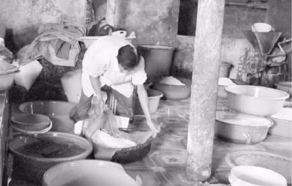 Một cơ sở sản xuất bún ở Quảng Trị.