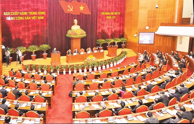 Toàn cảnh Hội nghị lần thứ tư Ban Chấp hành Trung ương Đảng, khóa XII. Ảnh | ĐĂNG KHOA  