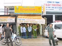 Hiện trường vụ cướp tiệm vàng Tân Kim Thành.