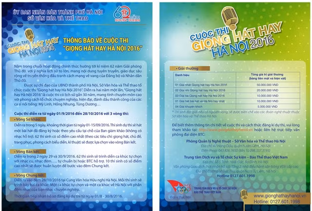 Khởi động cuộc thi Giọng hát hay Hà Nội 2016