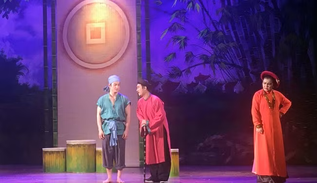 Một cảnh trong vở Cây tre thần.