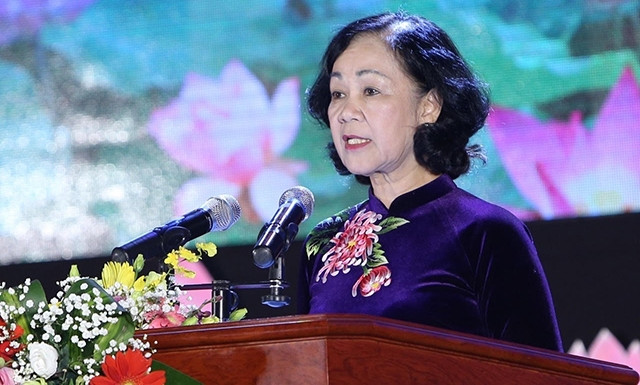 Trưởng Ban Dân vận T.Ư Trương Thị Mai phát biểu tại Lễ biểu dương.