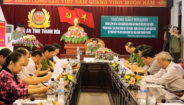 Công an tỉnh Thanh Hóa báo cáo kết quả tấn công, trấn áp tội phạm.