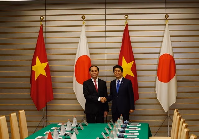 Chủ tịch nước Trần Đại Quang hội đàm với Thủ tướng Shinzo Abe