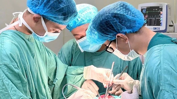 Các bác sĩ can thiệp cho người bệnh. 