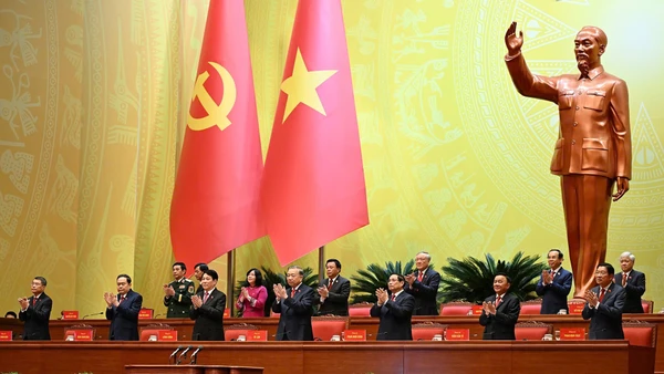 Đoàn Chủ tịch Đại hội XIV của Đảng tại phiên khai mạc sáng 20/1.