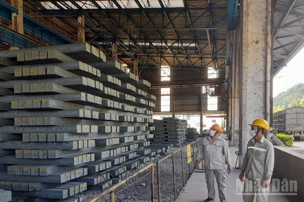 Sản phẩm phôi thép của Công ty cổ phần Gang thép Cao Bằng.