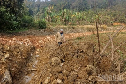 Sáng 9/1, tại hiện trường, phóng viên Báo Nhân Dân thấy vắng bóng nhân lực và thiết bị của đơn vị thi công.