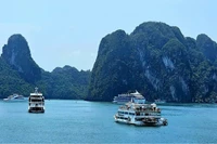 Tàu du lịch đưa khách tham quan Vịnh Hạ Long.