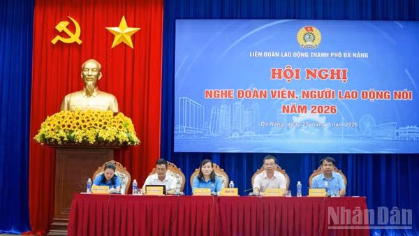 Hội nghị “Nghe đoàn viên, người lao động nói” năm 2026 được tổ chức ở phường Bàn Thạch, thành phố Đà Nẵng.