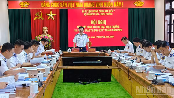 Quang cảnh Hội nghị tổng kết công tác thi đua, khen thưởng và phong trào Thi đua Quyết thắng năm 2026. (Ảnh: Vùng Cảnh sát biển 2)