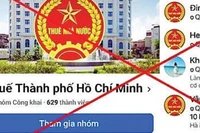 Trang Facebook mang tên “Thuế Thành phố Hồ Chí Minh” như hình ảnh trên là giả mạo.