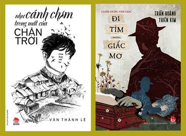Bìa hai cuốn sách “Đi tìm những giấc mơ” và “Như cánh chim trong mắt của chân trời” (NXB Kim Đồng).