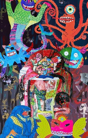 Tác phẩm "Dòng sông ô nhiễm" của trường THCS THCS Gia Thụy. (Ảnh: Hội đồng Anh)