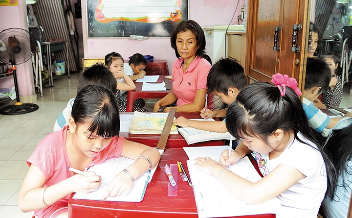 Một lớp học mầm non tư thục tại thành phố Hồ Chí Minh. Ảnh | THANH HÀ