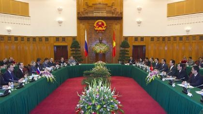 Thủ tướng Nguyễn Tấn Dũng hội đàm với Thủ tướng Nga Ð.Mét-vê-đép.