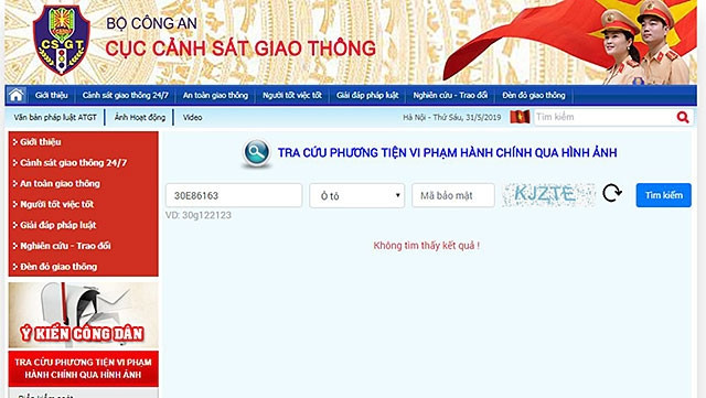 Kiểm tra vi phạm giao thông online