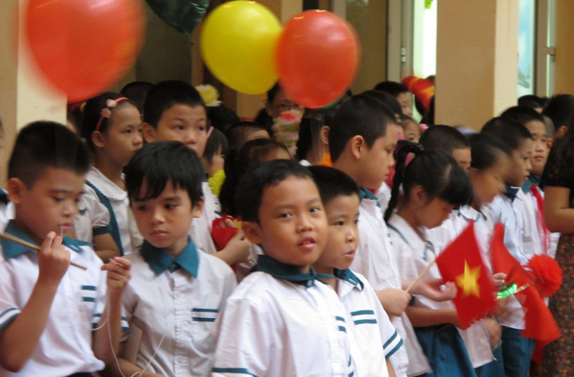Học sinh Tiểu học (quận Ba Đình, HN). Ảnh: Xuân Phong