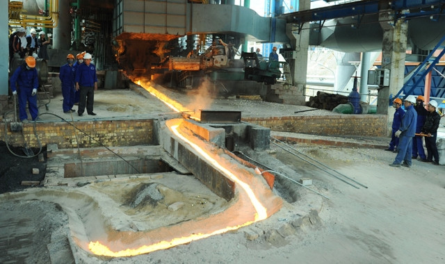 Khu liên hợp Gang thép Cao Bằng ra lò mẻ phôi thép đầu tiên ngày hôm nay, 12-10.