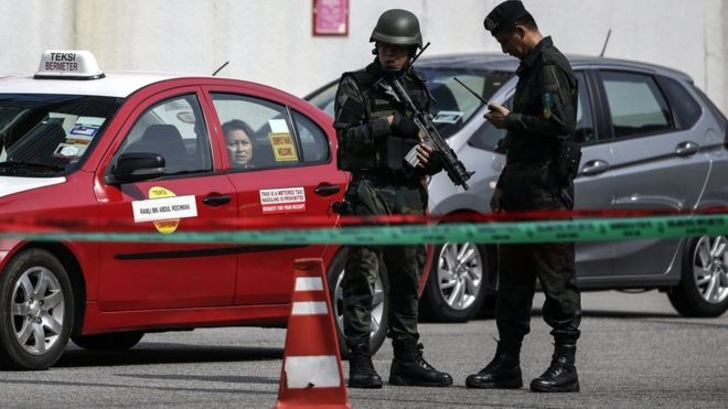 Cảnh sát Malaysia diễn tập an ninh trước thềm SEA Games 29. (Ảnh: BBC)