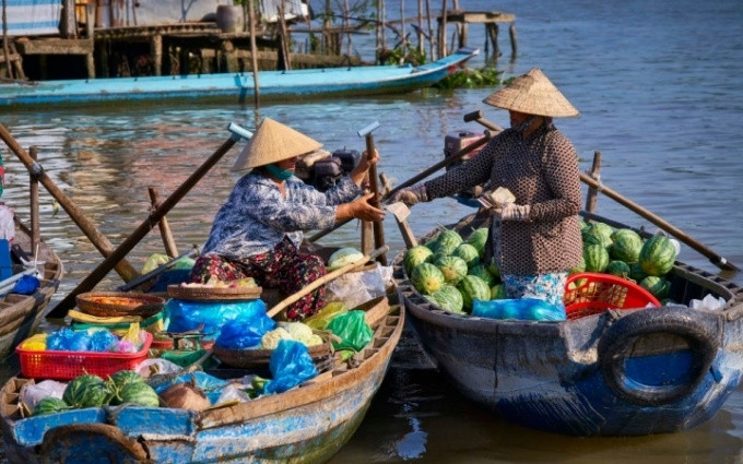 Cần Thơ là nơi có vô số cảnh quan đẹp. Từ cánh đồng lúa đến rừng ngập mặn, hay chợ nổi đầy mầu sắc chuyên trao đổi, mua bán nông sản, hàng hóa, thực phẩm, ăn uống… trên sông. (Ảnh: From Azerai Hotel C
