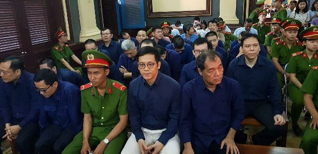 Các bị cáo tại phiên tòa.