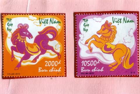 Ngựa trên tem "Tết Giáp Ngọ - 2014"