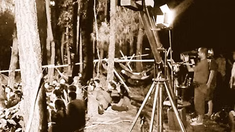 Ðoàn làm phim thực hiện một cảnh quay.