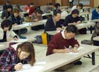 Một buổi thi đại học tại Hàn Quốc.