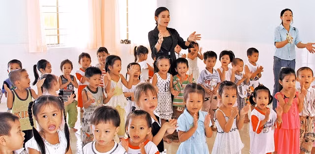 Trường mẫu giáo trong khu tái định cư ấp An Phú, xã Khánh An, huyện U Minh (Cà Mau).