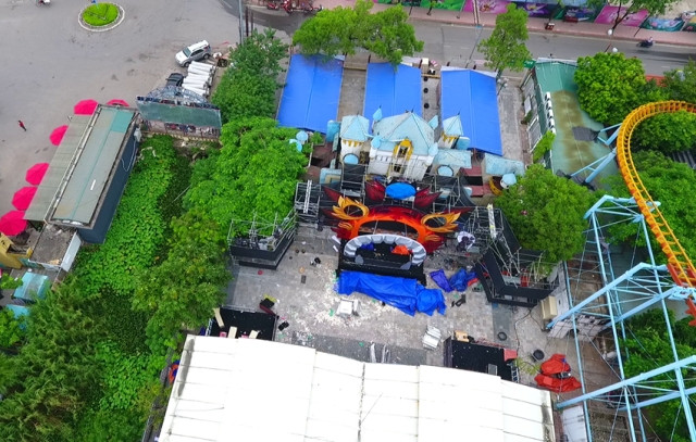 Sân khấu nơi diễn ra lễ hội âm nhạc làm bảy người tử vong. 