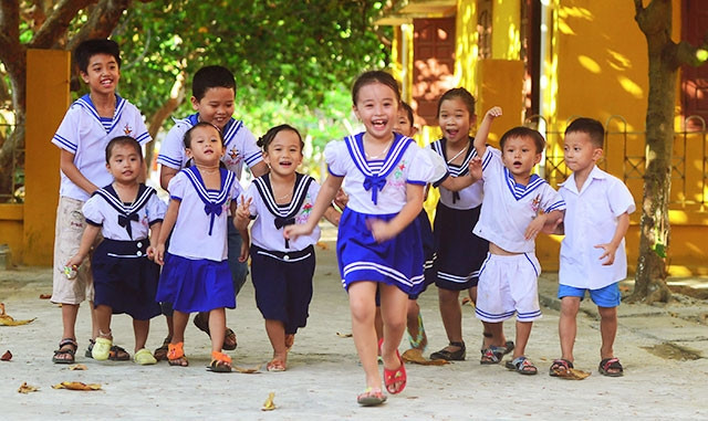 Học sinh ở Trường Sa. Ảnh: HÙNG LÊKIMA