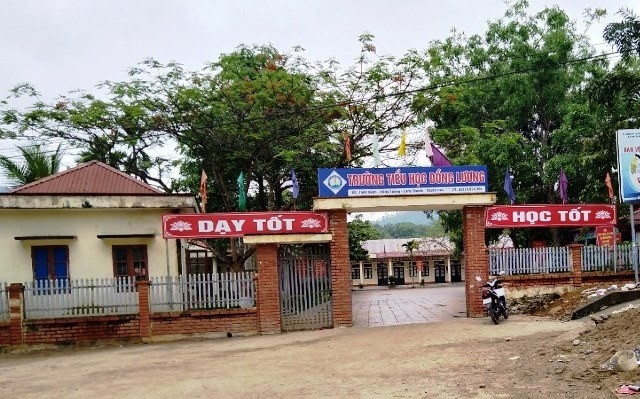 Trường tiểu học Đồng Lương, nơi xảy ra vụ việc một đối tượng tấn công học sinh, giáo viên.