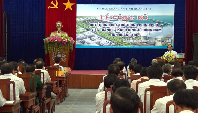 Lễ công bố Quyết định của Thủ tướng Chính phủ về thành lập Khu Kinh tế Đông Nam Quảng Trị.