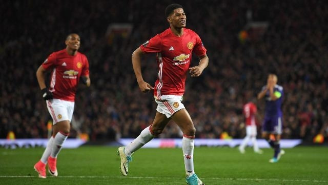 Marcus Rashford đã sắm vai người hùng với bàn thắng quyết định ở phút thứ 107, giúp Manchester United đánh bại Anderlecht 2-1, qua đó đoạt vé vào bán kết. (Ảnh: Getty Images)