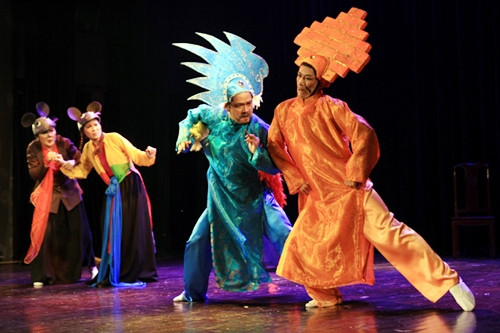 Cảnh trong vở Đám cưới con gái Chuột.