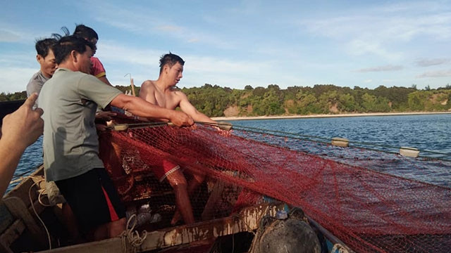 Ngư dân thôn Đông Luật ra khơi “thả lừ”.
