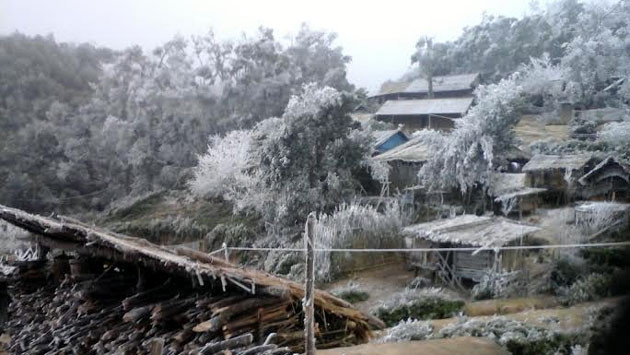 Băng tuyết rơi dày, Nghệ An chống chọi với giá rét