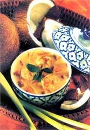 Tôm, khoai lang om nước dừa