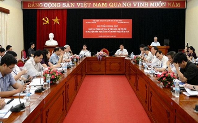 Một cuộc hội thảo khoa học do Vụ Quản lý đào tạo và Văn phòng Đề án 1677 (thuộc Học viện CTQG Hồ Chí Minh) tổ chức.